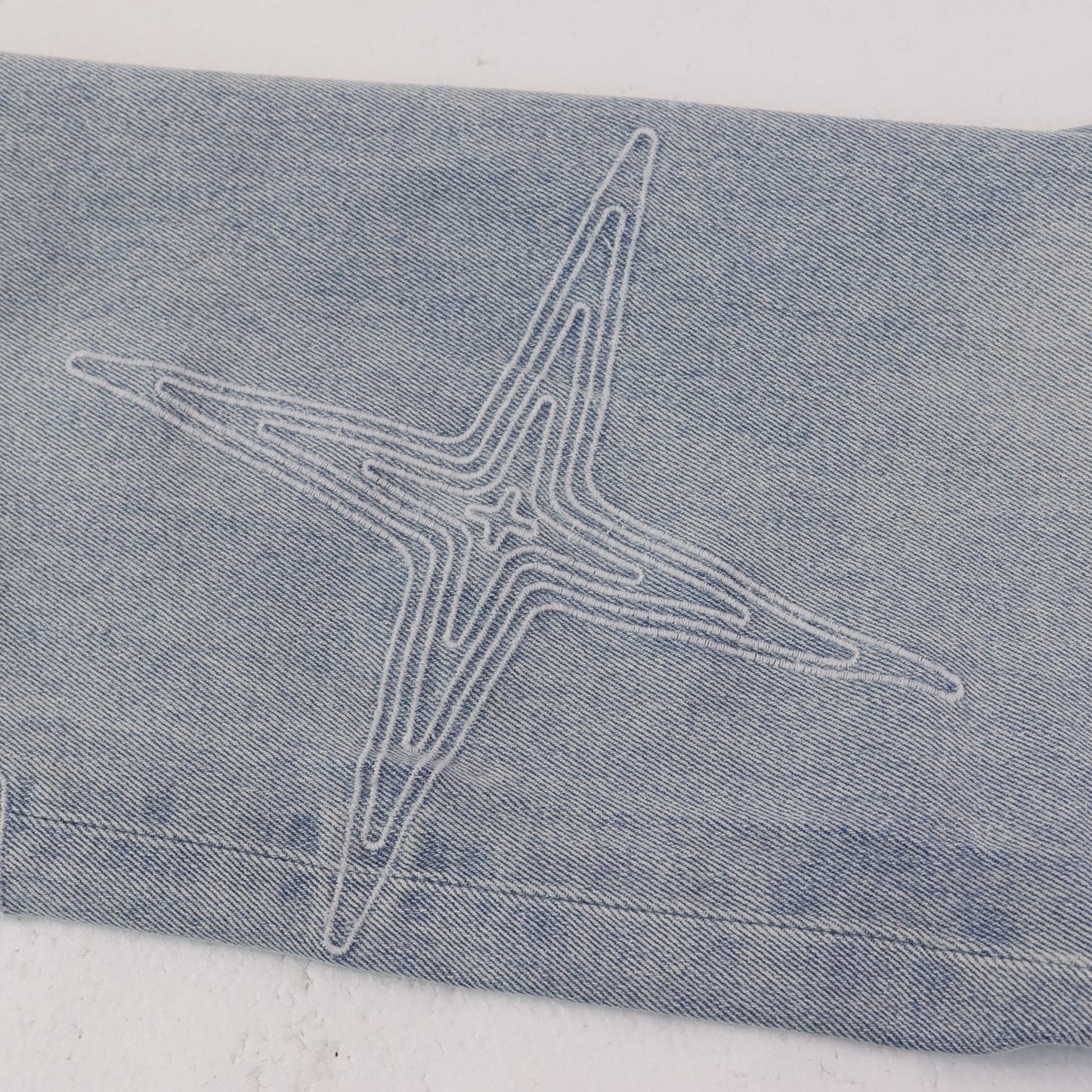 Purple Brand Star Embroidered Washed Jeans — detail
