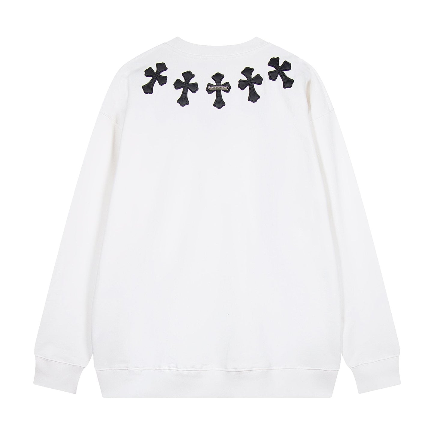 Chrome Hearts Leather Cross Metal Detail Crewneck Sweatshirt — back