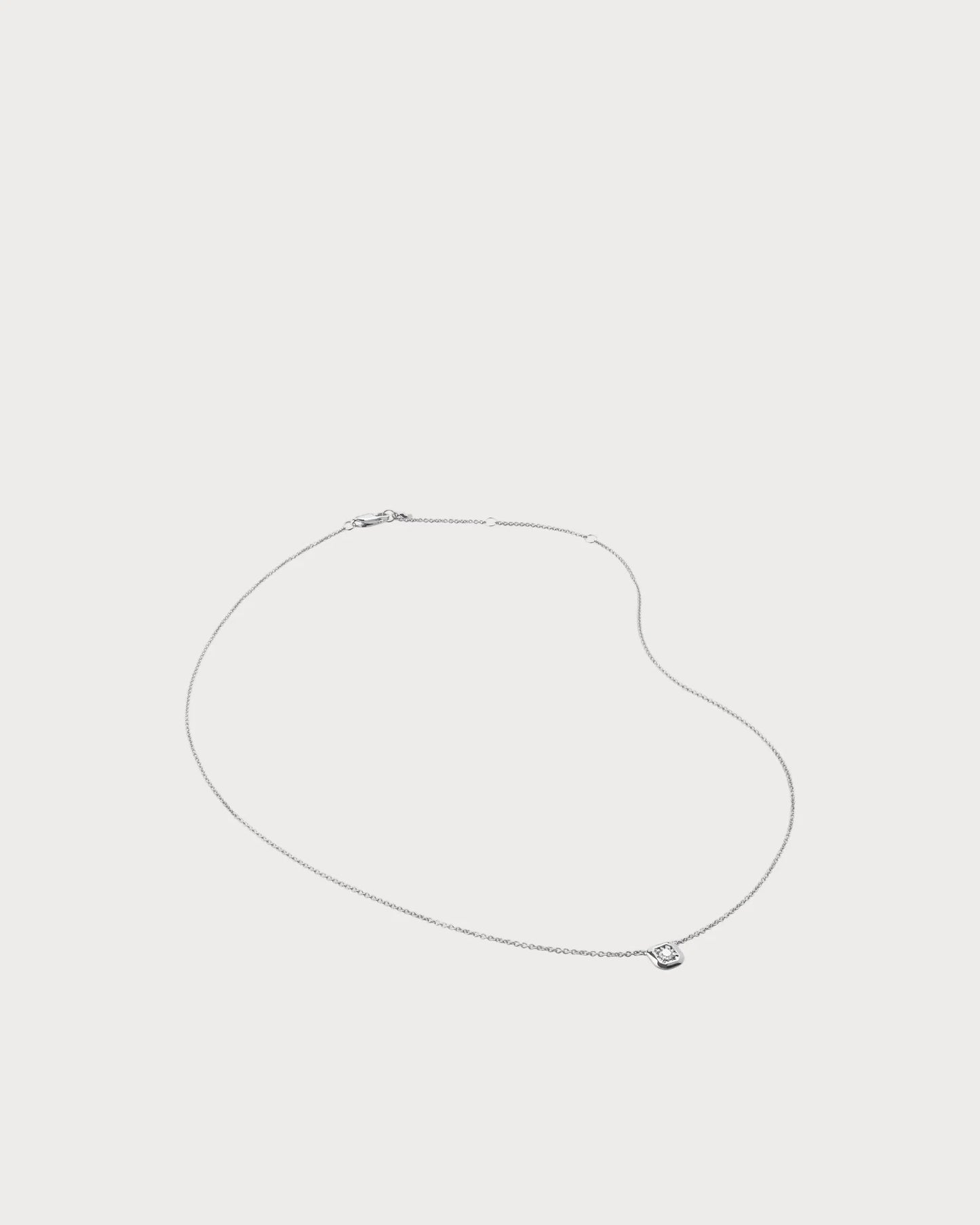 MONICA VINADER Solitaire Sterling-Silver and 0.06ct Lab-Grown Diamond Necklace(Silver)