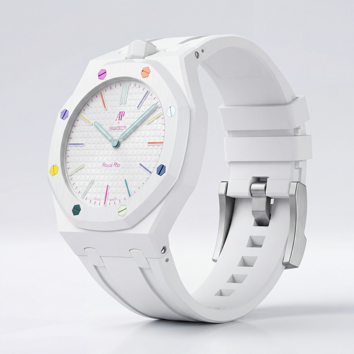 Royal Pop Hybrid Strap — Opal | Ceramic-TPU Band for Swatch × AP Royal Pop