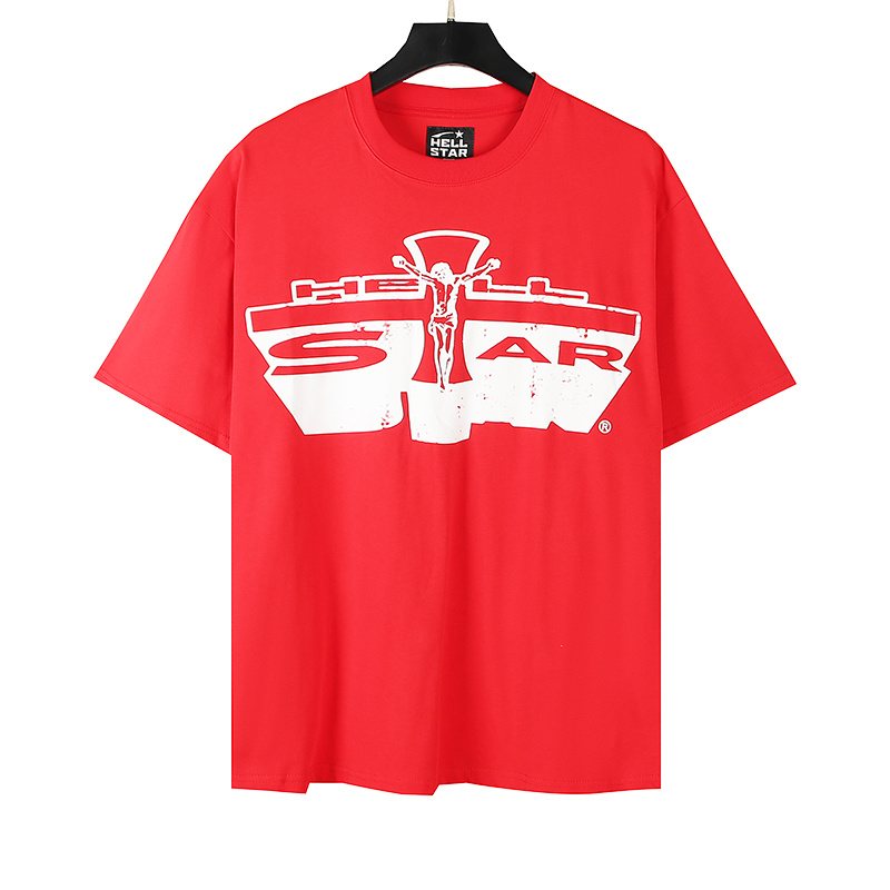 Hellstar Red Front & Back Graphic T-Shirt — front