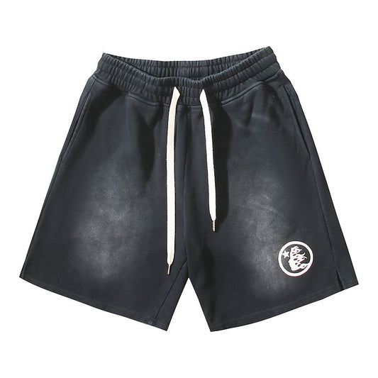Hellstar Washed Logo Graphic Sweat Shorts - Black — hero