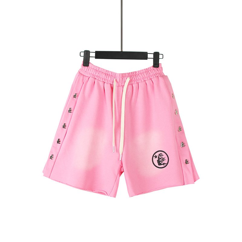 Hellstar Washed Flame Graphic Shorts — front