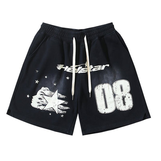 Hellstar Washed Black 08 Graphic Shorts — hero