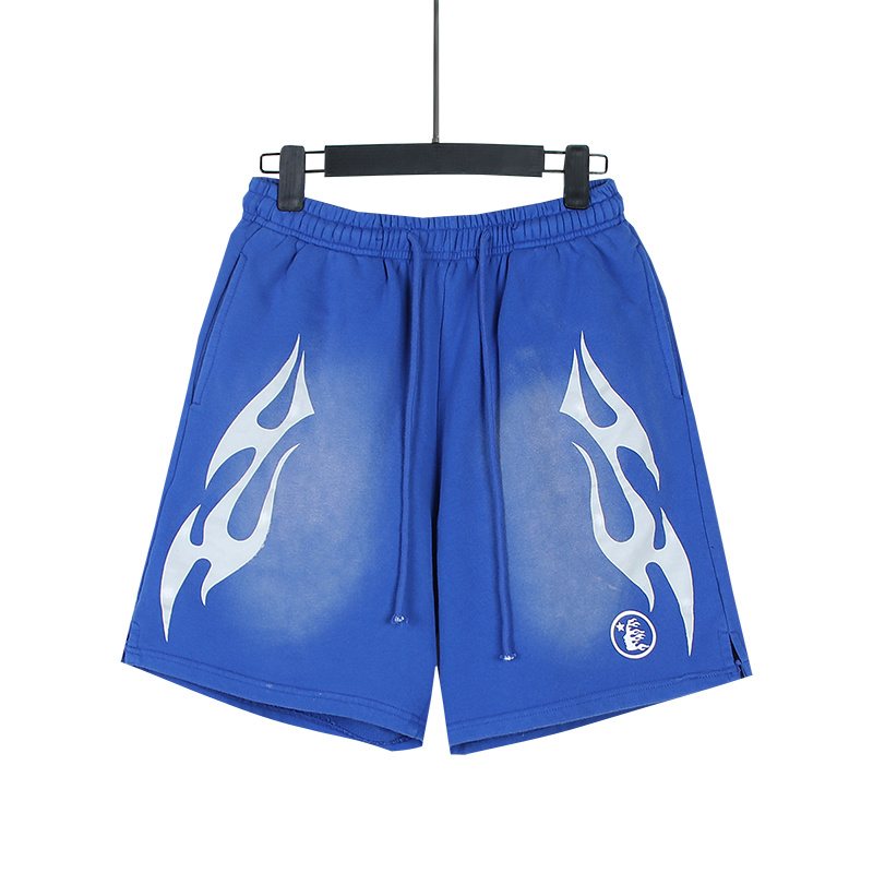 Hellstar Washed Flame Graphic Shorts — front