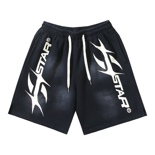 Hellstar Washed Black Star Graphic Shorts — hero