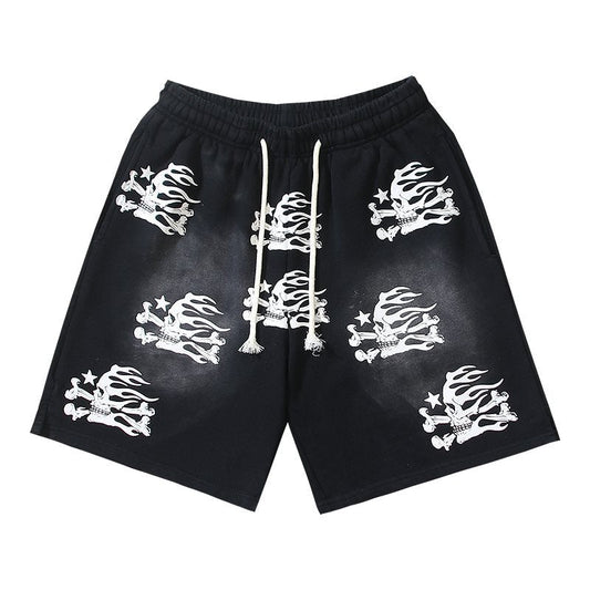 Hellstar Skeleton Flame Graphic Shorts — hero