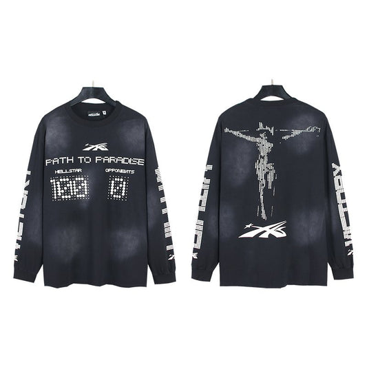 Hellstar Washed Black Graphic Long-Sleeve T-Shirt — hero