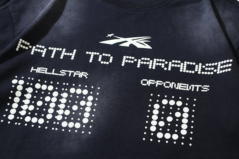 Hellstar Washed Black Graphic Long-Sleeve T-Shirt — detail