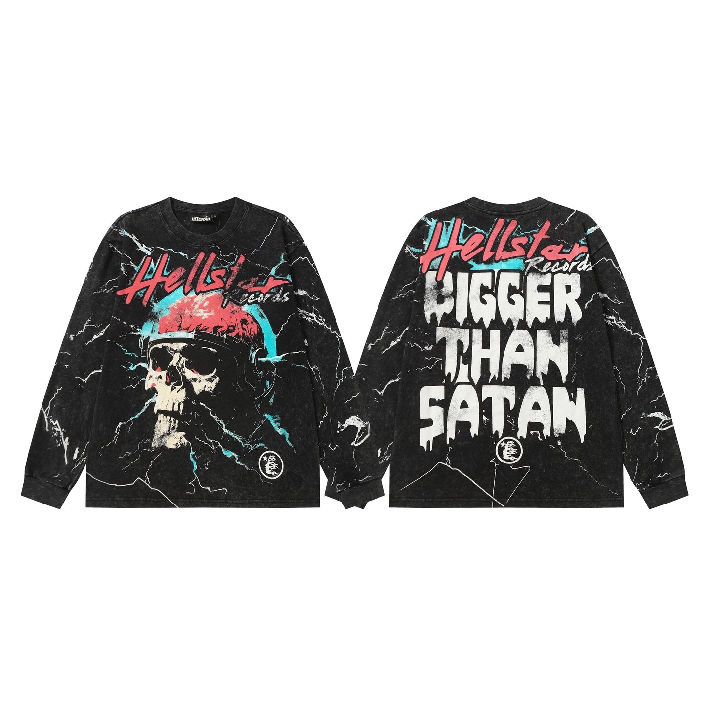 Hellstar Bigger Than Satan Skull Graphic Long-Sleeve T-Shirt — hero