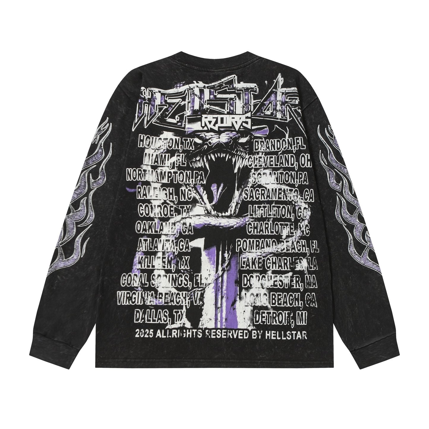 Hellstar Skull & Flame Graphic Long-Sleeve T-Shirt — back