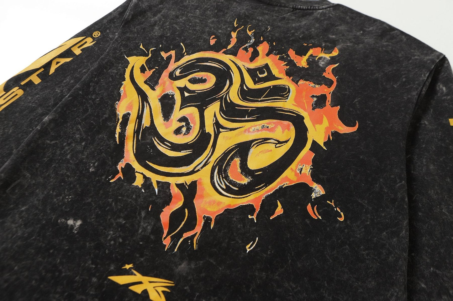 Hellstar Washed Black Graphic Long-Sleeve T-Shirt — detail