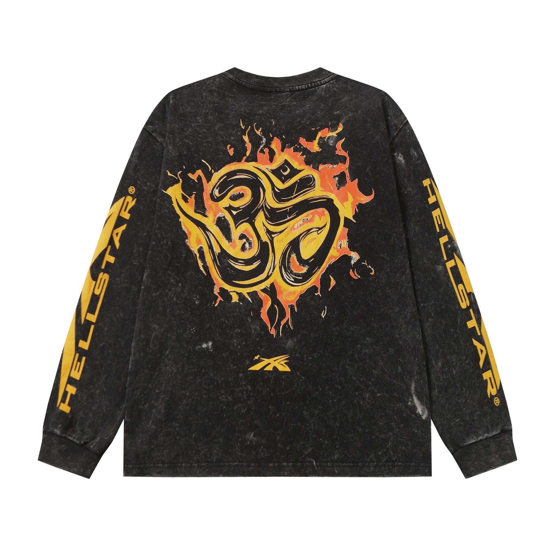 Hellstar Washed Black Graphic Long-Sleeve T-Shirt — back
