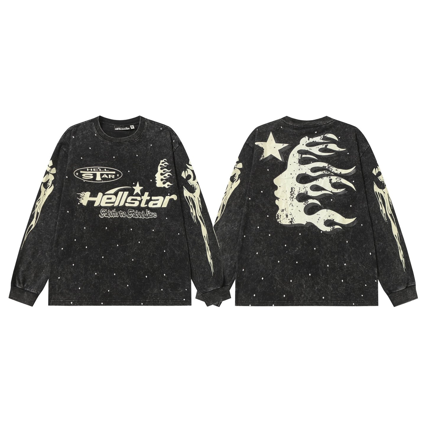 Hellstar Flame Star Graphic Long-Sleeve T-Shirt — comparison