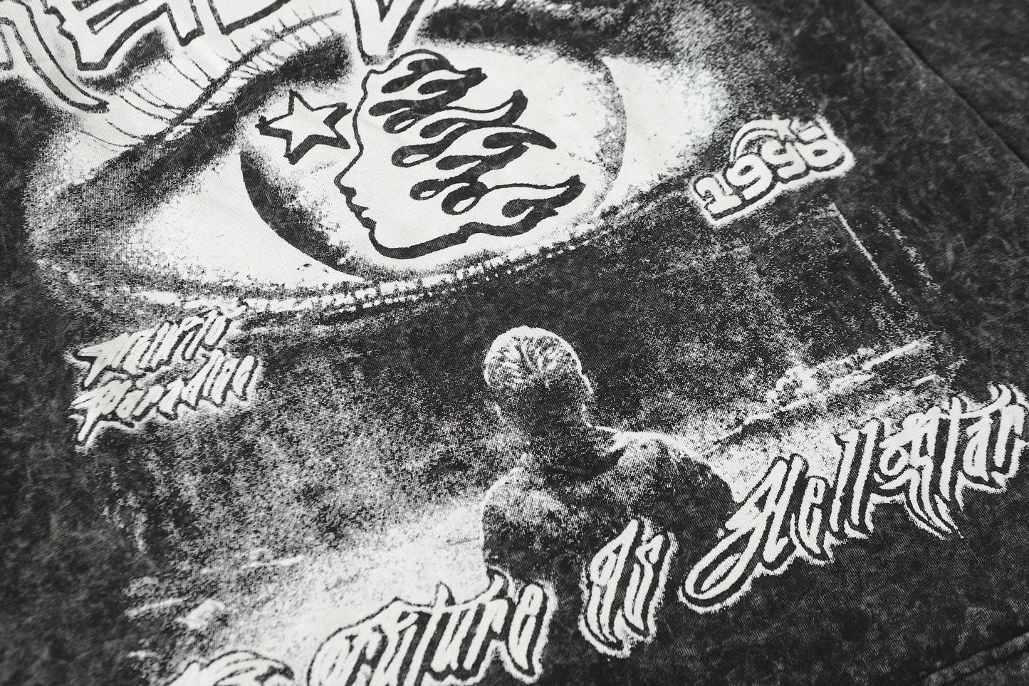 Hellstar Eye & Flame Graphic Long-Sleeve T-Shirt — detail