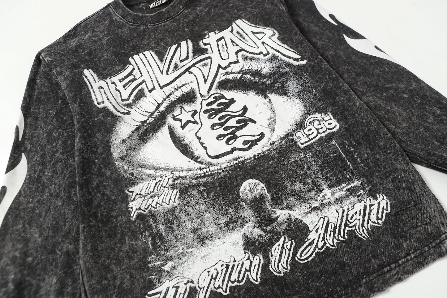 Hellstar Eye & Flame Graphic Long-Sleeve T-Shirt — detail