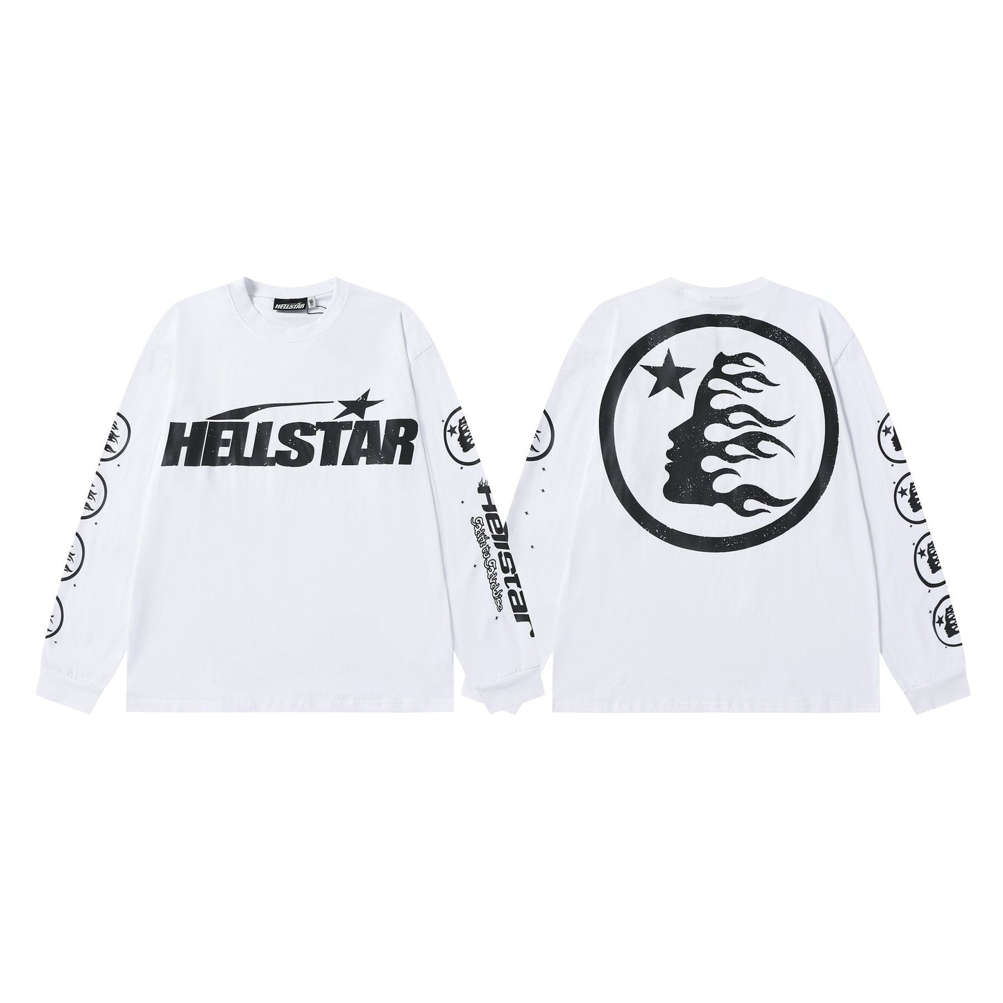 Hellstar Flaming Head Graphic Long-Sleeve T-Shirt — front