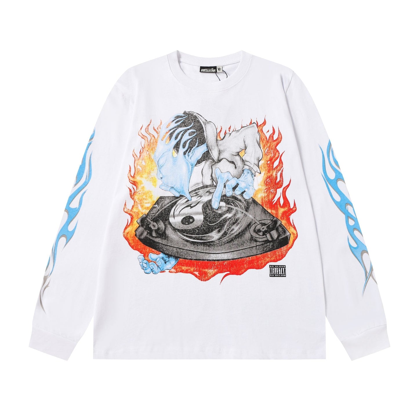 Hellstar Flame Turntable Graphic Long-Sleeve T-Shirt — hero
