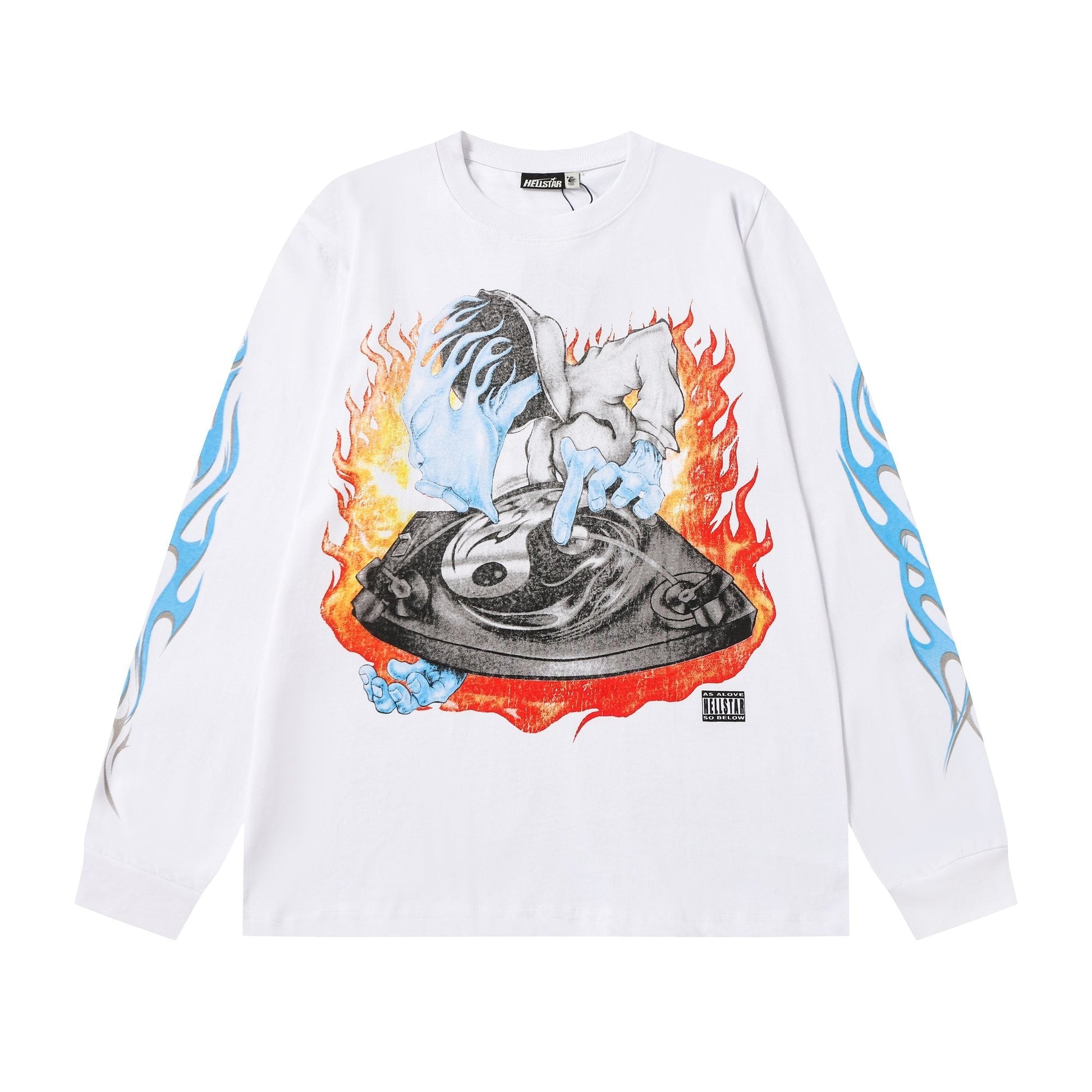 Hellstar Flame Turntable Graphic Long-Sleeve T-Shirt — hero