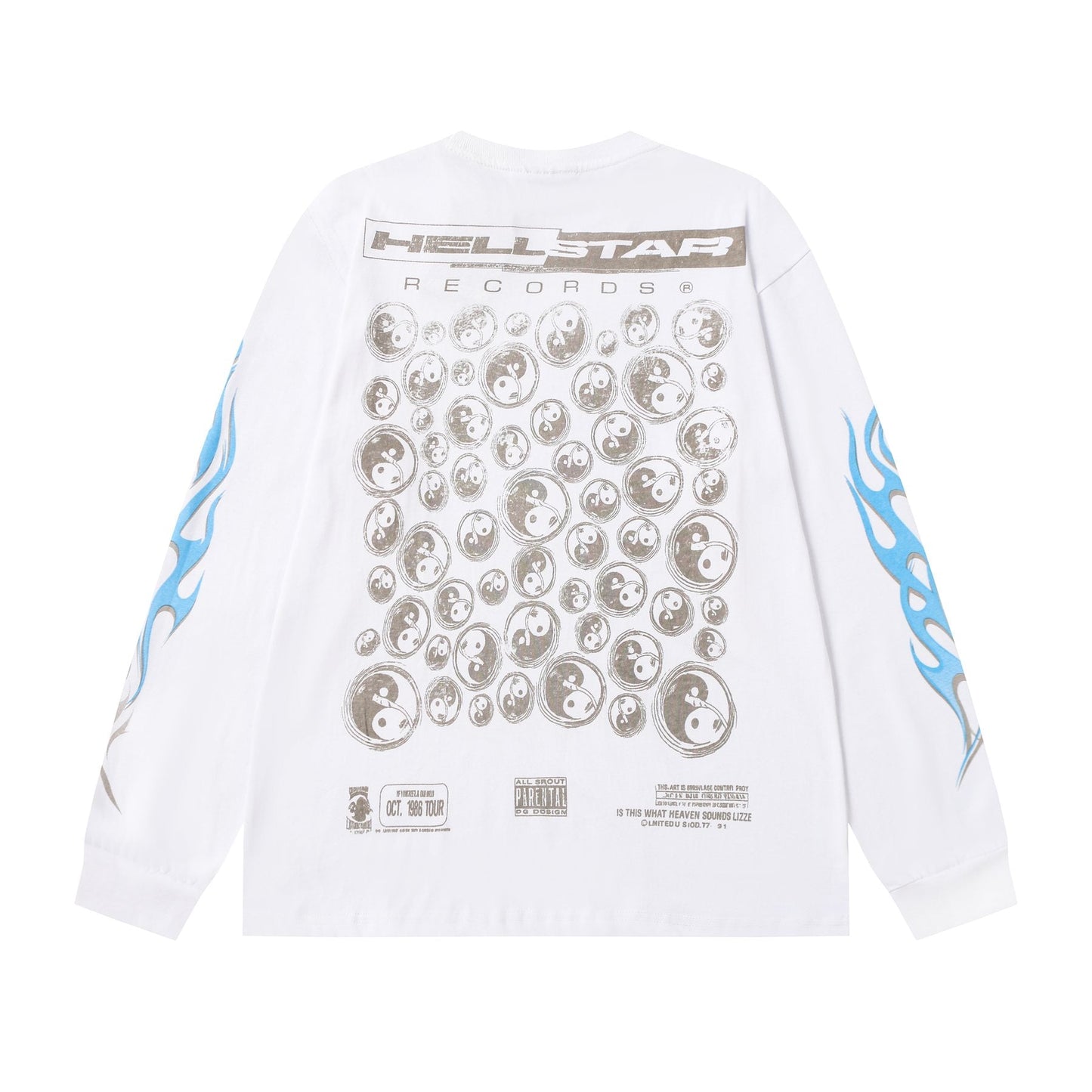 Hellstar Flame Turntable Graphic Long-Sleeve T-Shirt — back