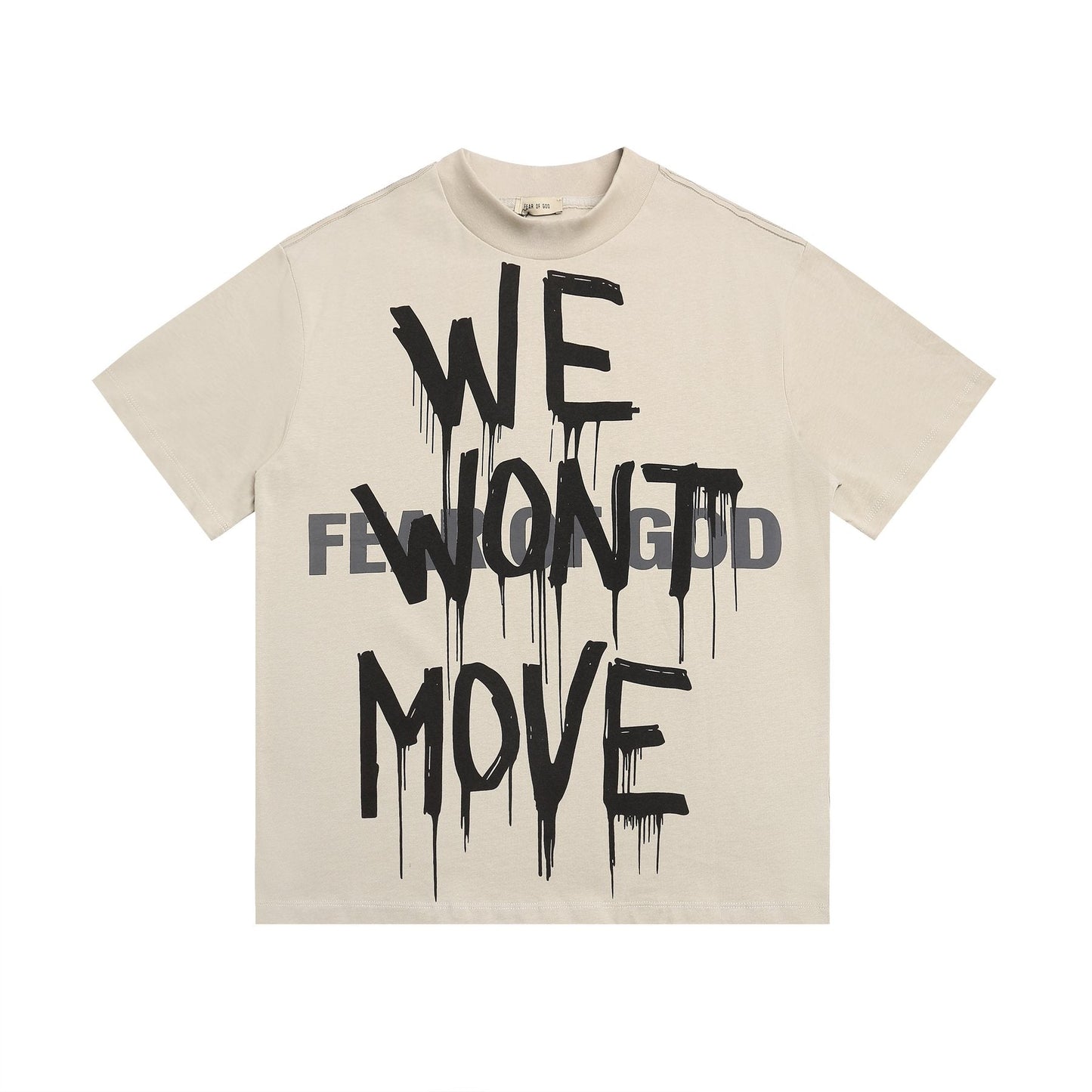 Fear of God Beige Graphic T-Shirt — front
