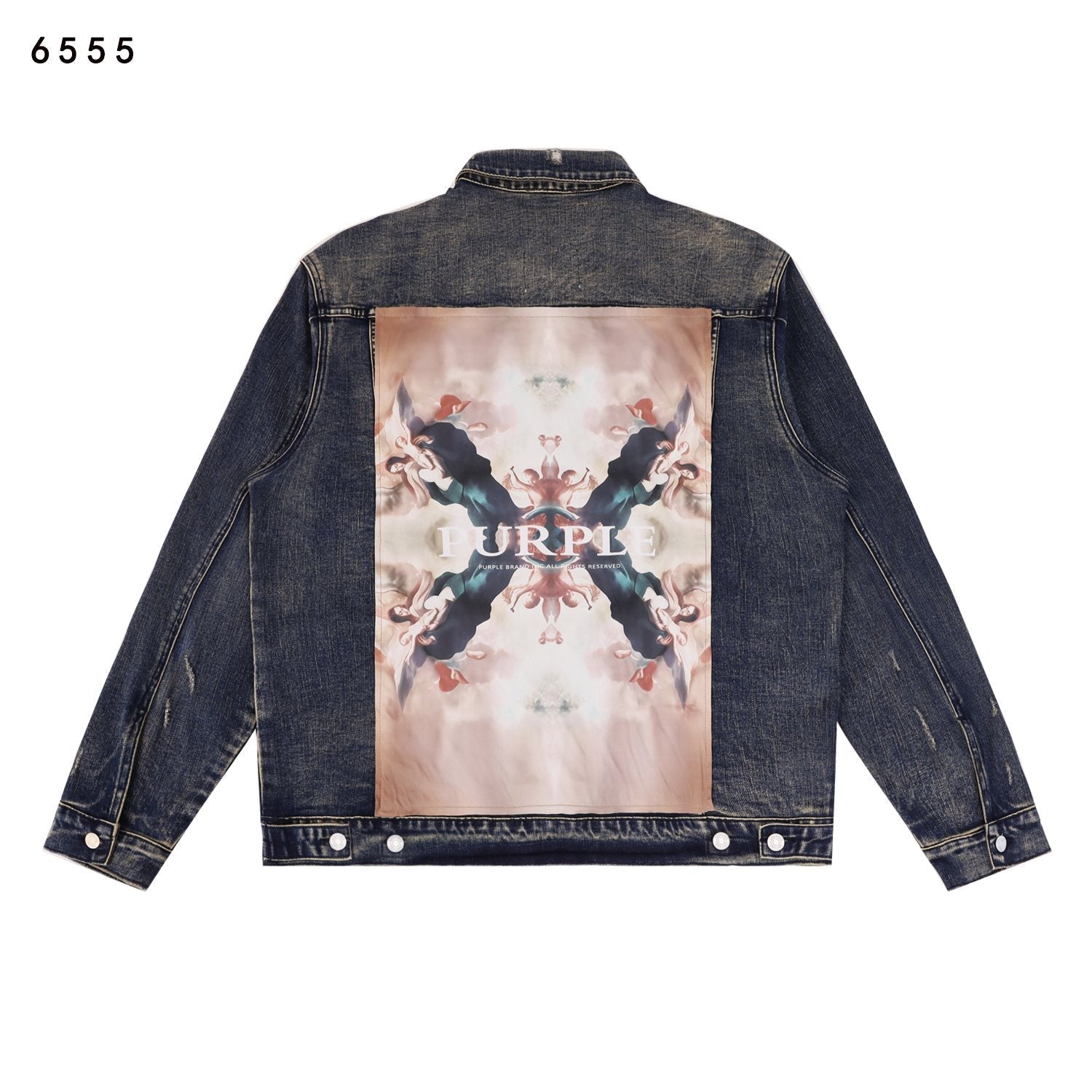 Purple Brand Bandana Trucker Denim Jacket — back