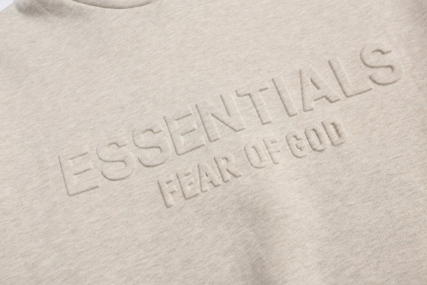 Fear of God Essentials Tonal Logo Light Grey Hoodie — detail