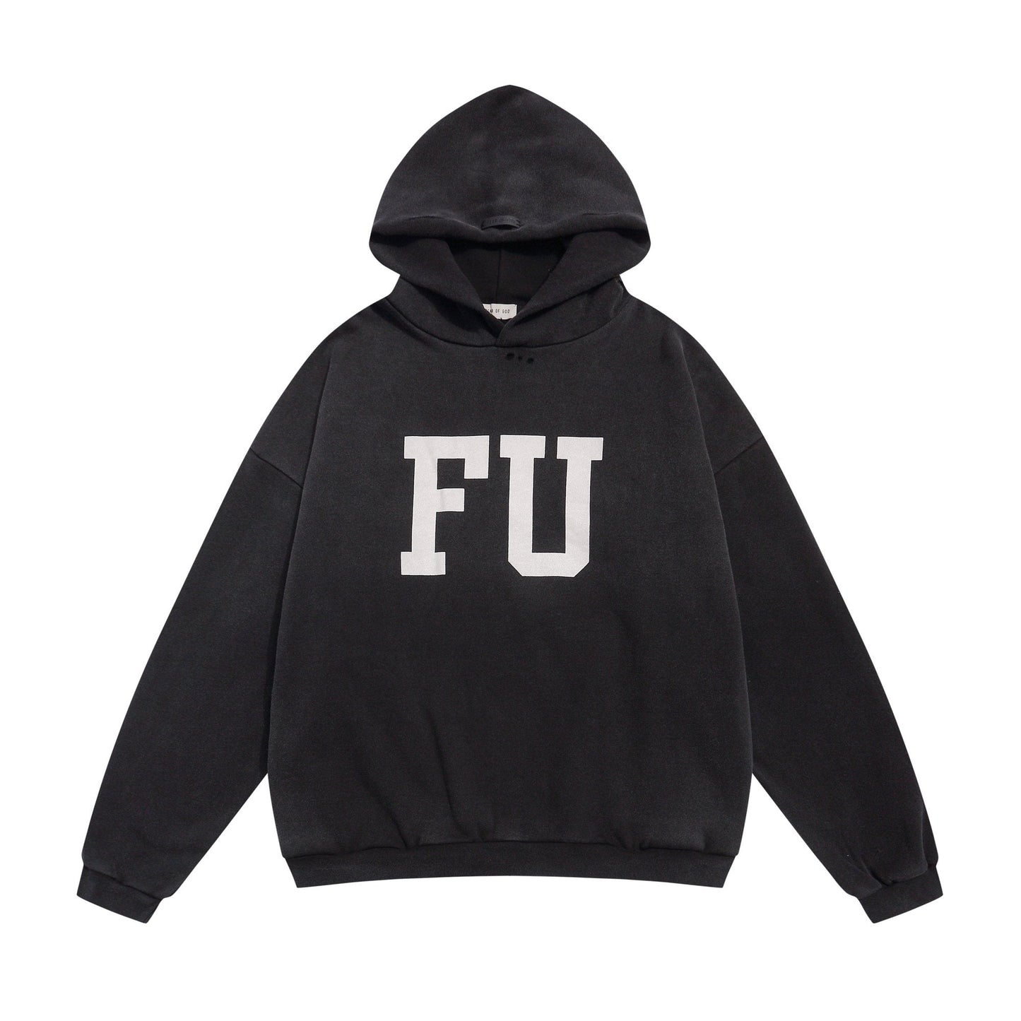 Fear of God Black Text Graphic Pullover Hoodie — hero