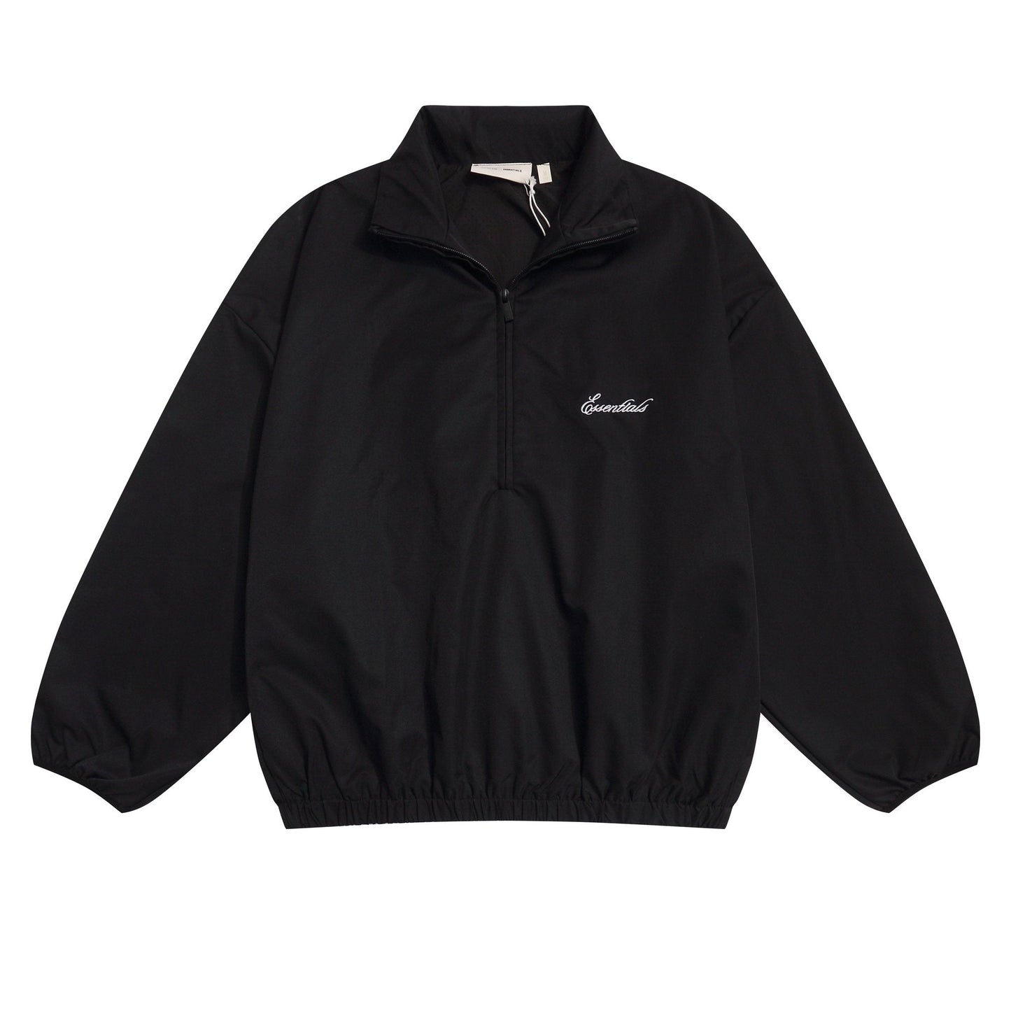 Essentials Black Half-Zip Windbreaker Jacket — hero