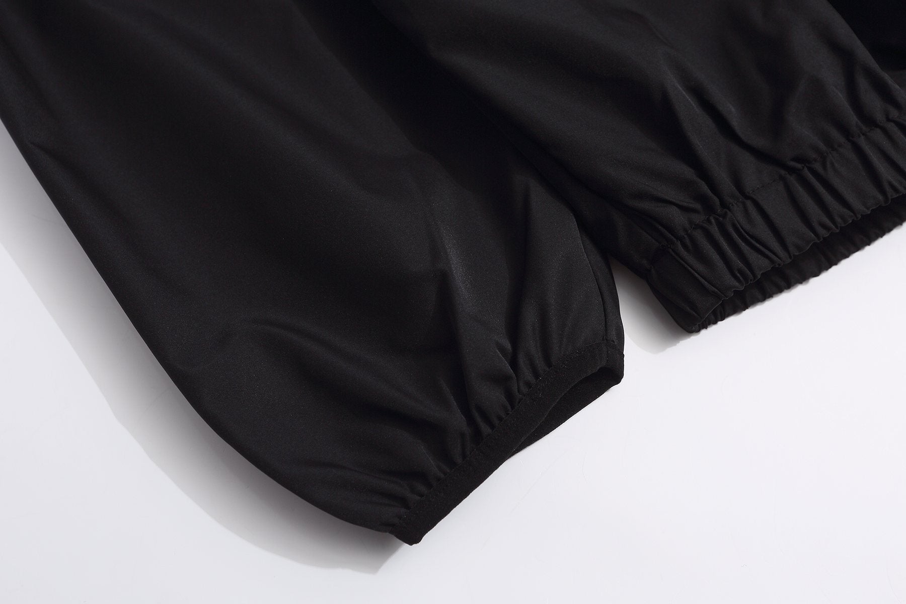 Essentials Black Half-Zip Windbreaker Jacket — detail