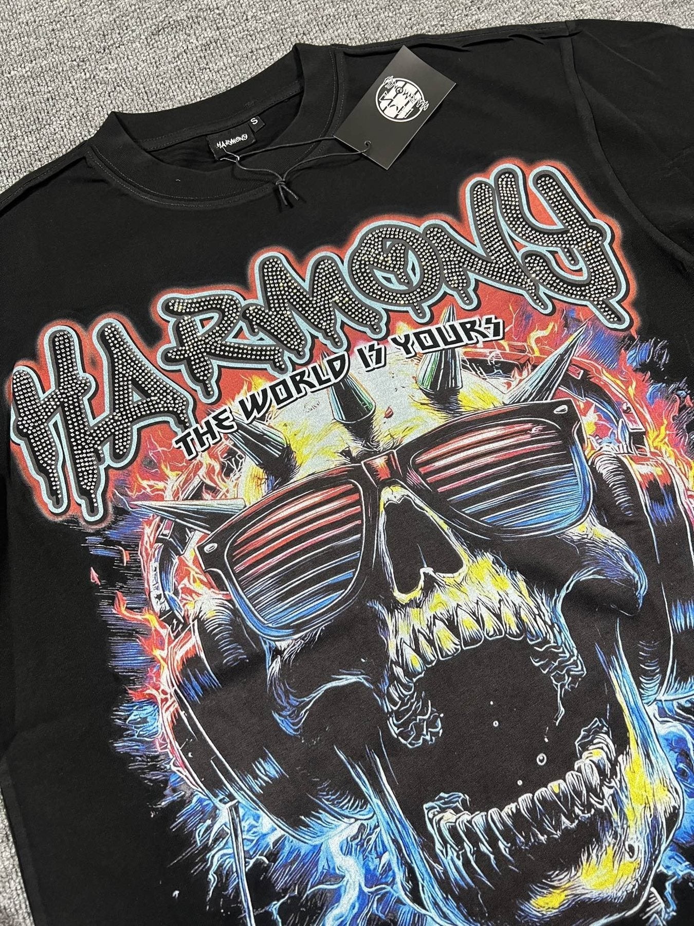 HARMONY New Age Skull Graphic Short-Sleeve T-Shirt — detail