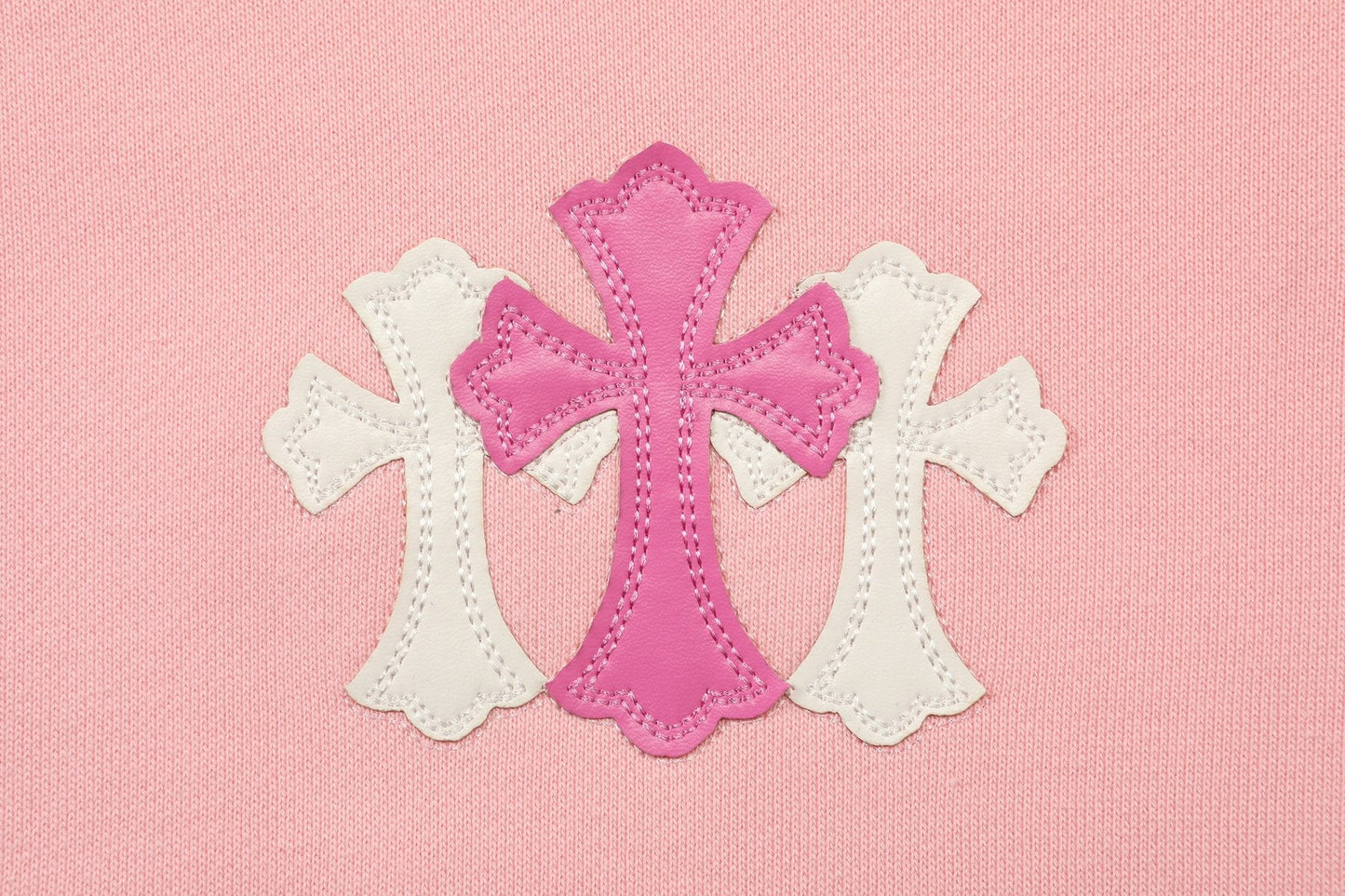 Chrome Hearts Pink Graphic Applique Crewneck Sweatshirt — detail
