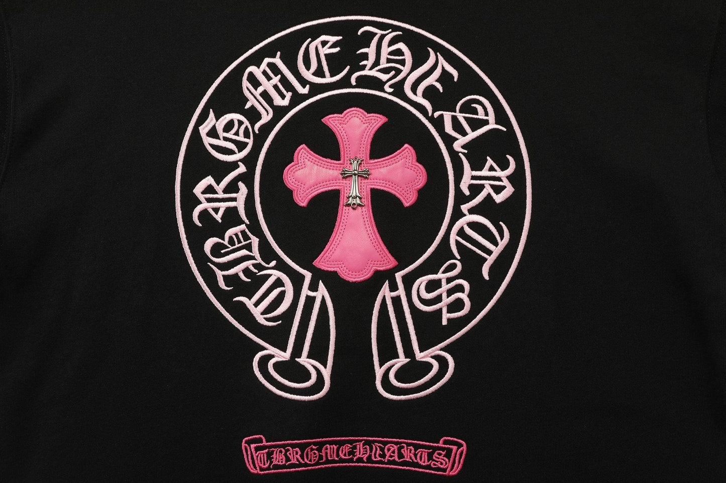 Chrome Hearts Contrast Leather Label Graphic Sweatshirt — detail