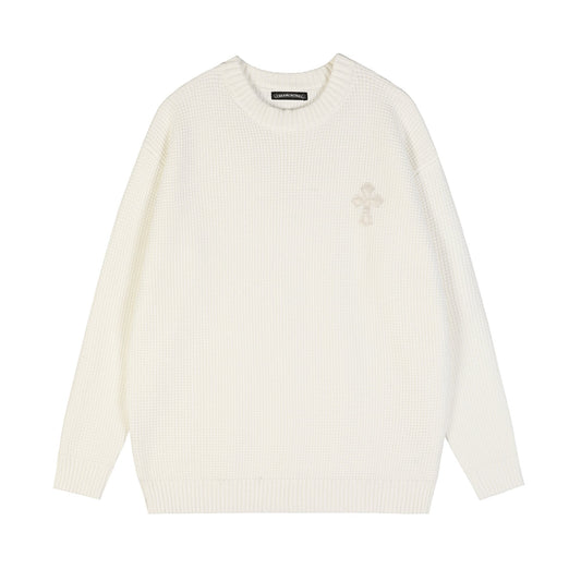 Chrome Hearts Slogan Patch Waffle Knit Crewneck Sweater — hero