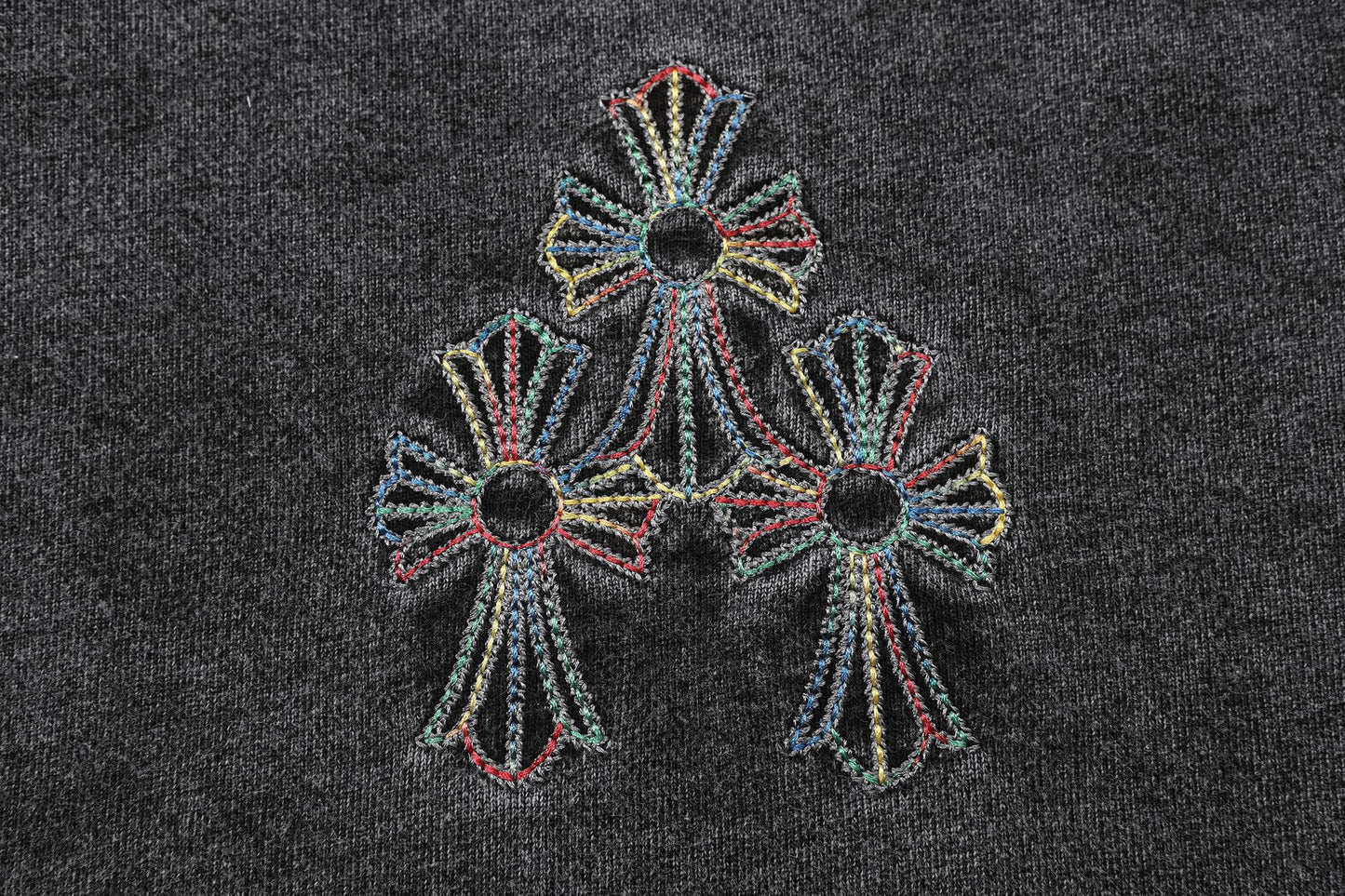 Chrome Hearts Cross Motif Embroidered Crewneck Sweatshirt — detail