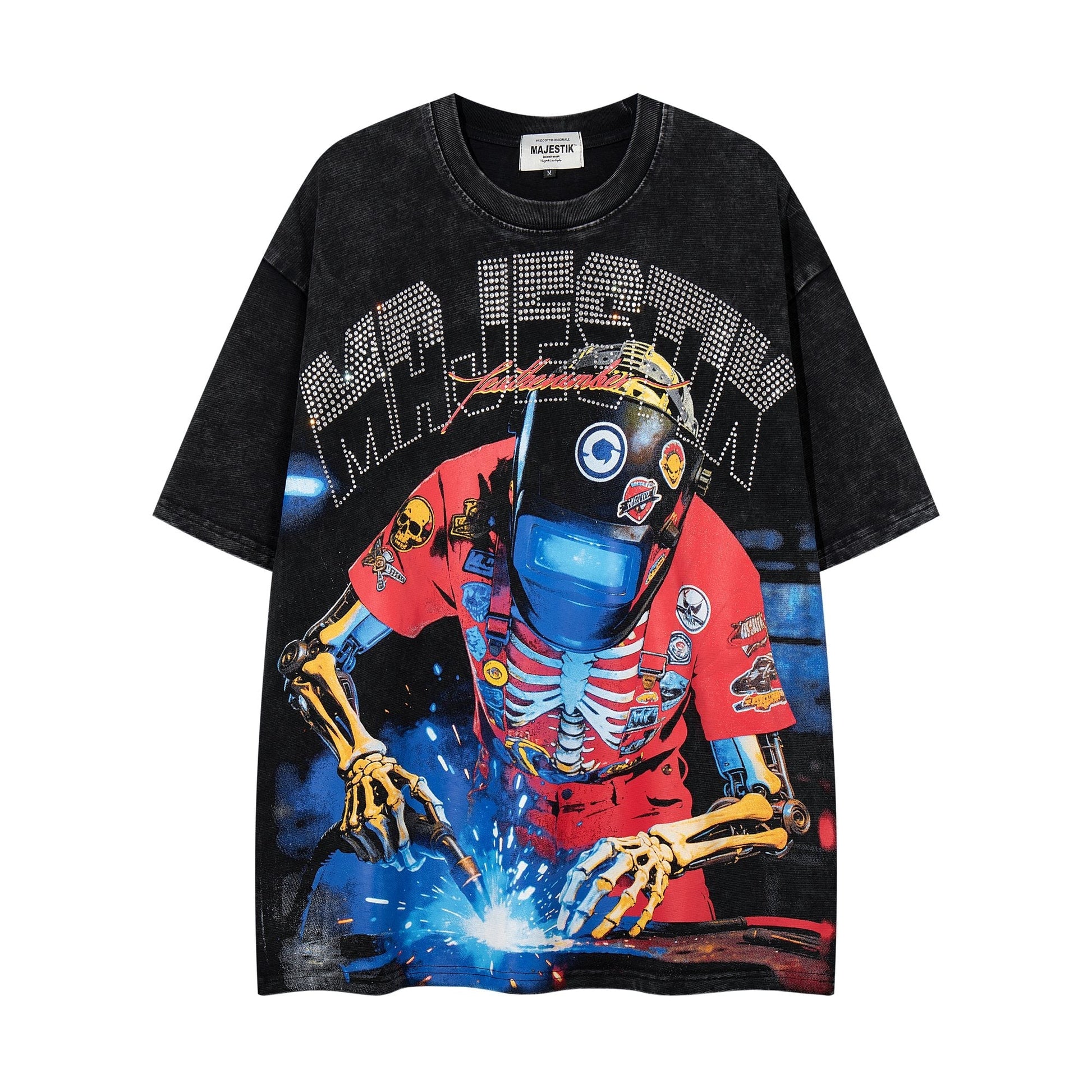 MAJESTIK Robot & Skeleton Graphic T-Shirt — hero