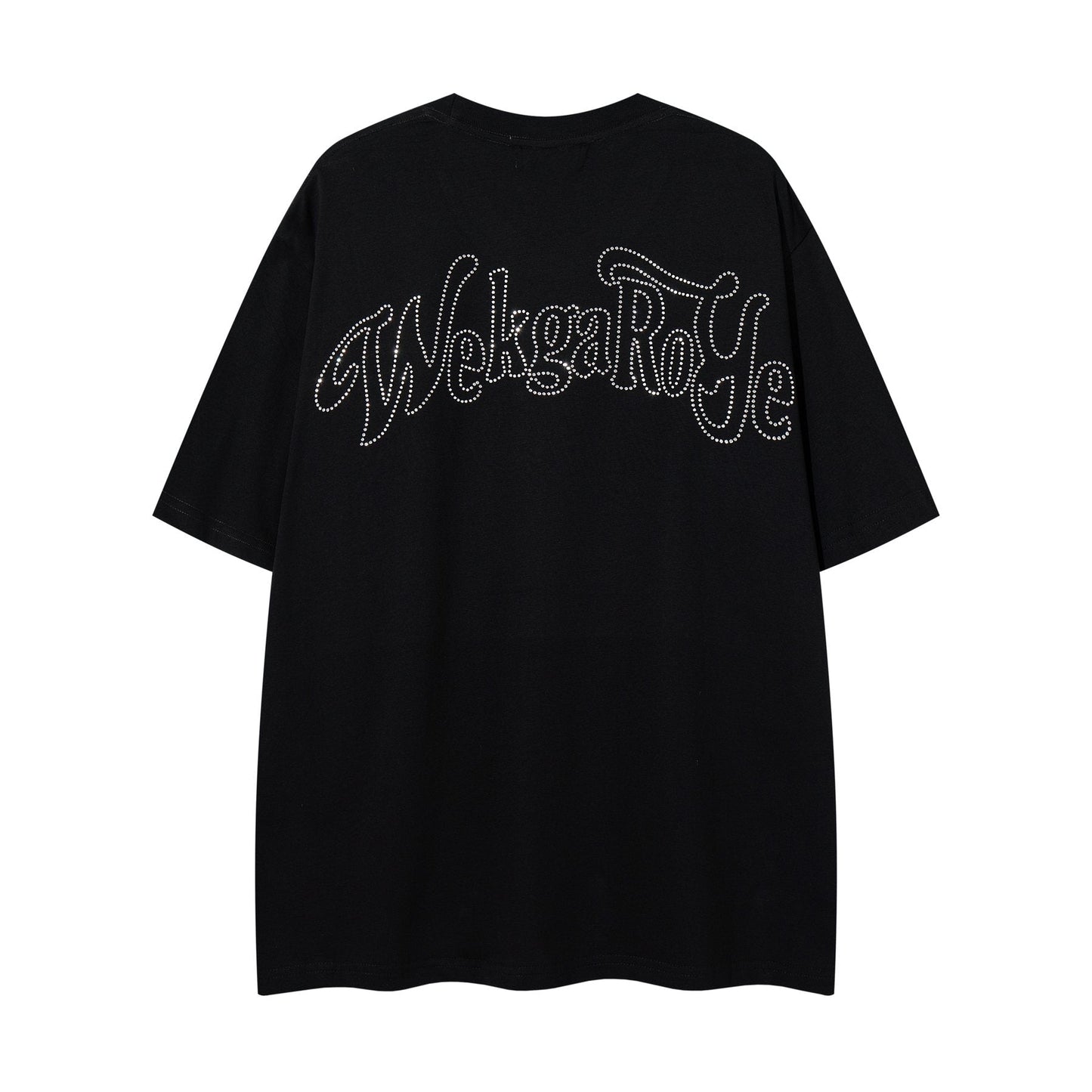 MAJESTIK Rhinestone Distressed Graphic T-Shirt — back