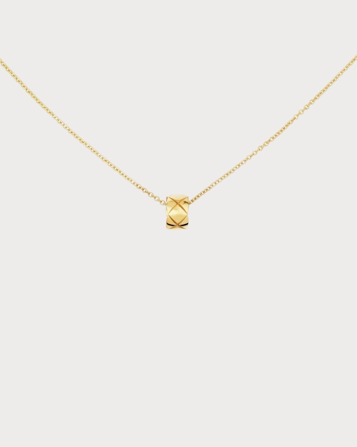 CHANEL J12306 Coco Crush Necklace Quilted Motif & 18K(Small/3 Colors)