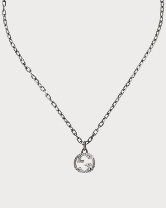 GUCCI Gucci Interlocking Pendant Necklace 925(Silver)