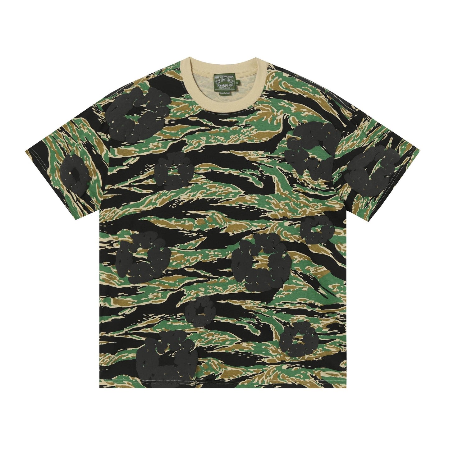 DENIM TEARS Floral Camo T-Shirt & Shorts Set — front