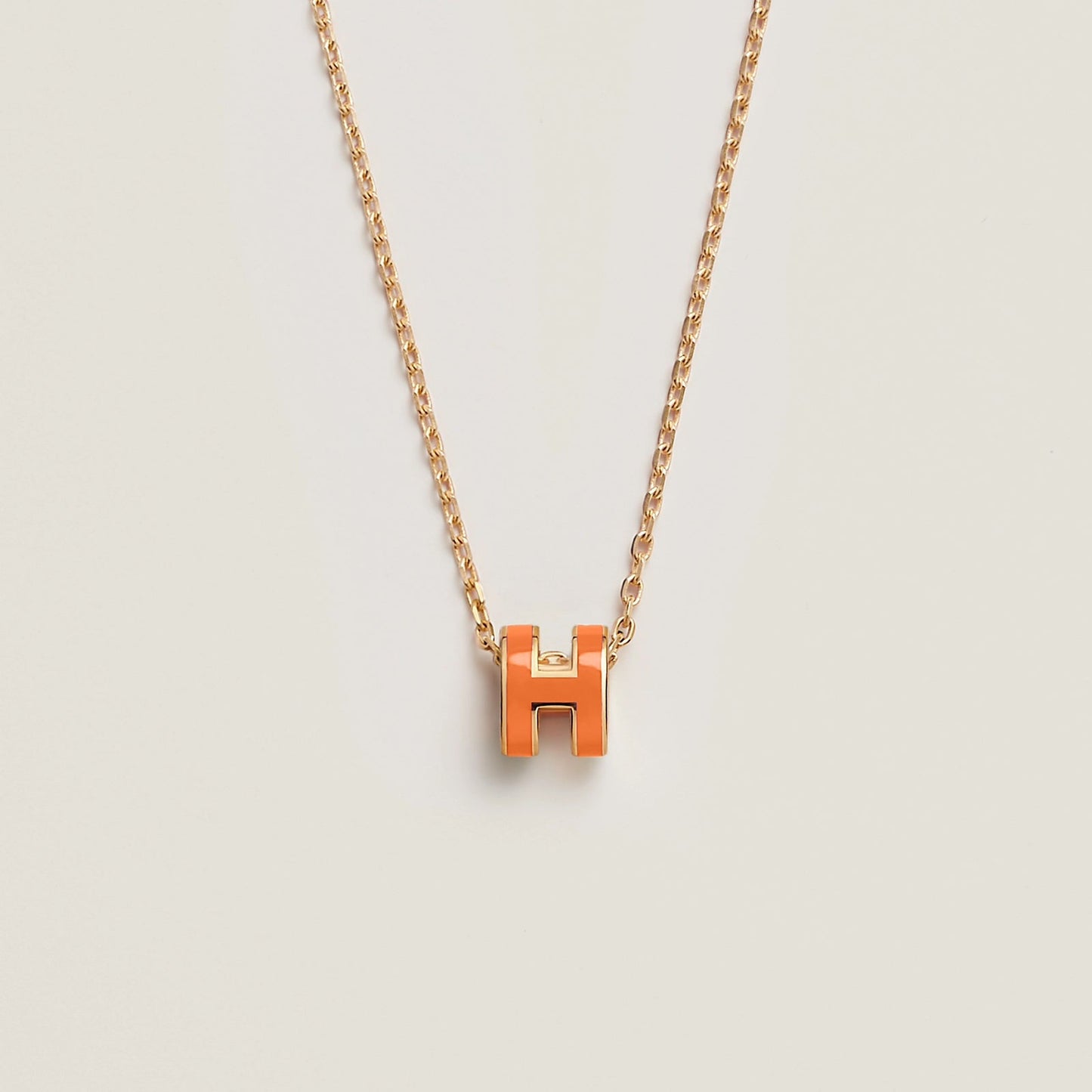 HERMES Gold Pop H Necklace Metal(Mini/Many)