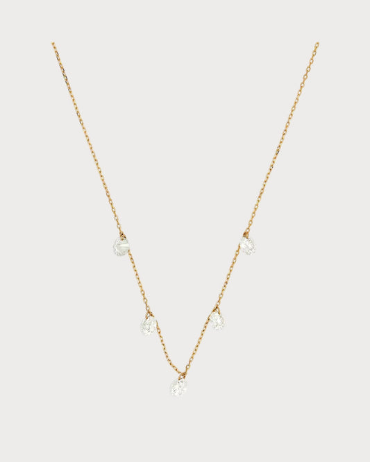 PERSEE Yellow Gold and Diamond 5-Stone Danae Necklace(Yellow Gold)