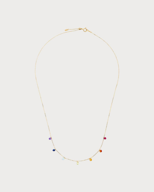 PERSEE Yellow Gold and Sapphire Chakra Necklace(Yellow Gold)