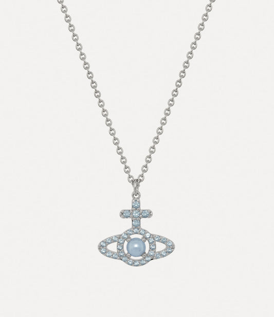 VIVIENNE WESTWOOD Olympia Pearl Pendant Necklace Brass(Blue)