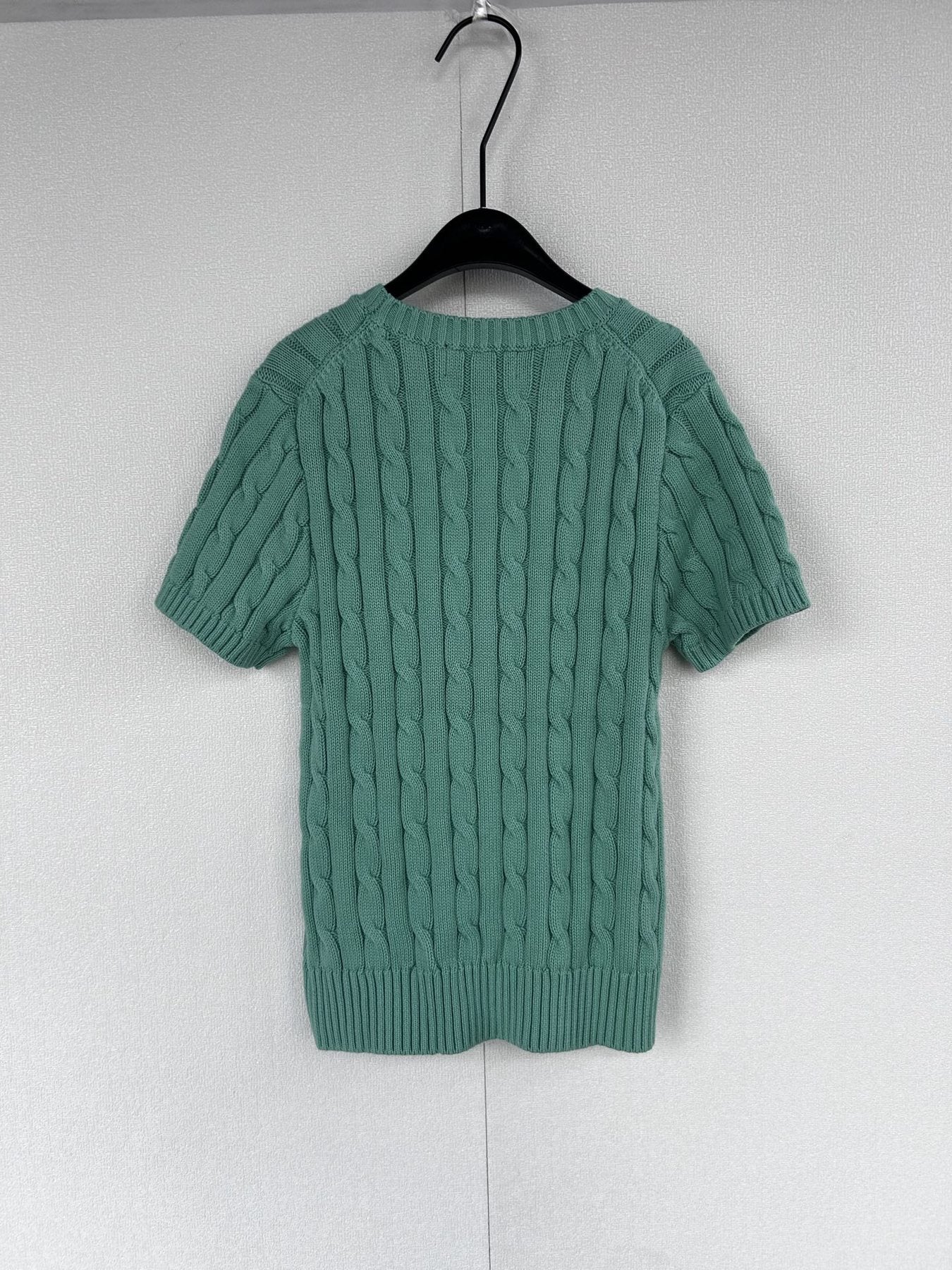 Test2-Ralph Lauren Women's Cable-Knit Short-Sleeve Top — back