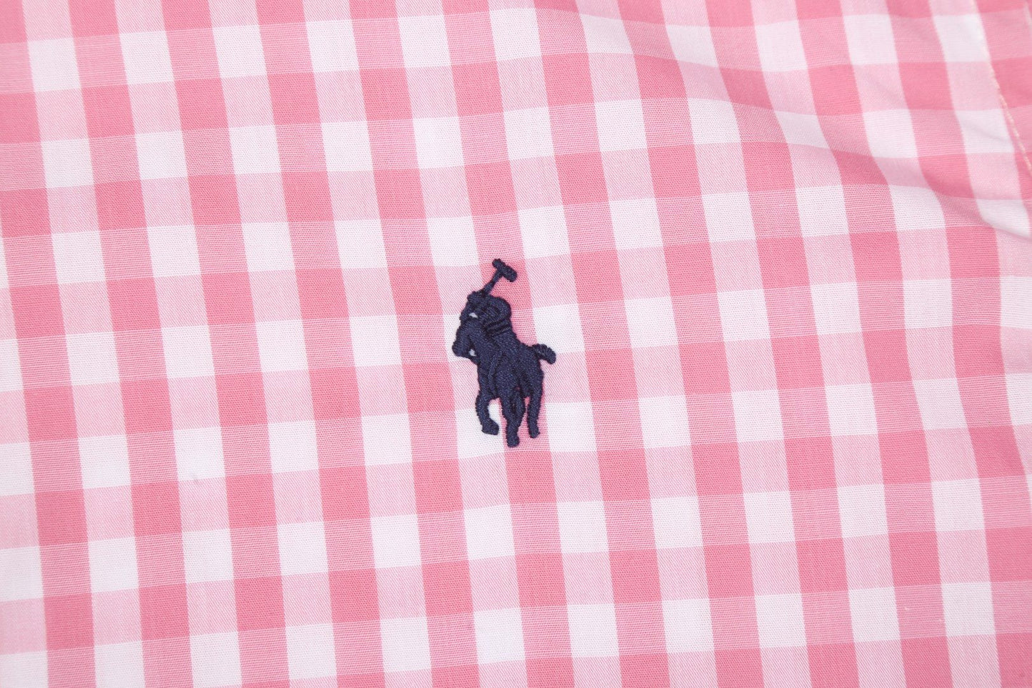 Test2-Ralph Lauren Gingham Short-Sleeve Button-Down Shirt — detail