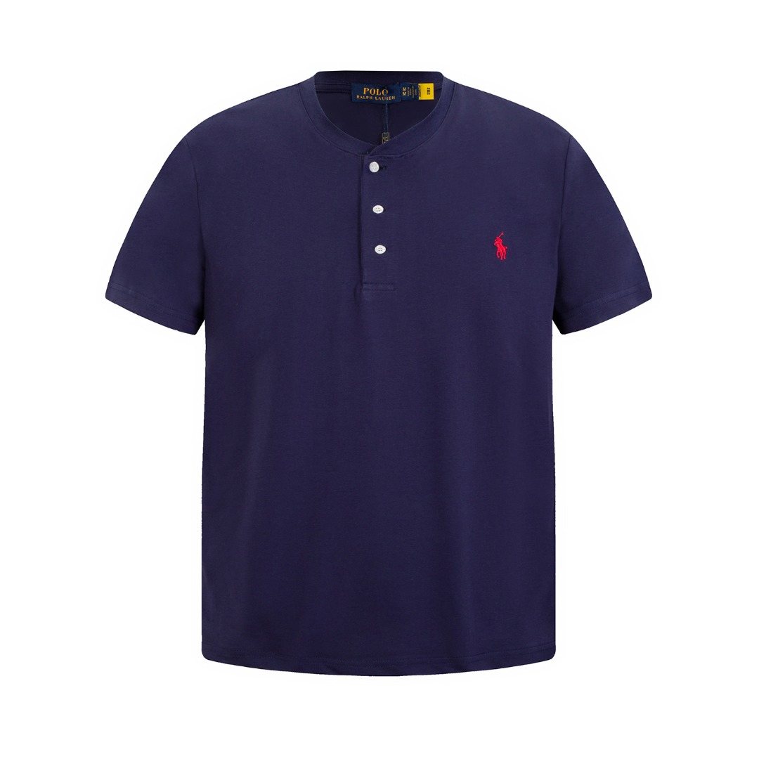 Test2-Ralph Lauren Embroidered Three-Button Henley Shirt — front